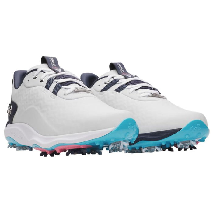 Under Armour Mens Drive Pro Clone Golf Shoes - White/Metallic Gun Metal
