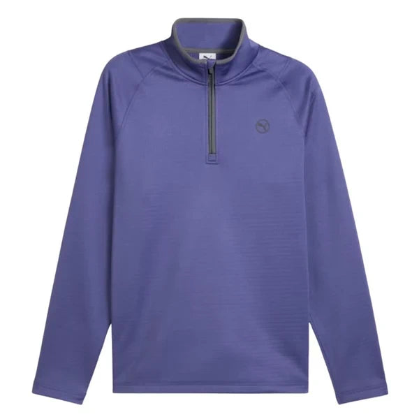 Puma Mens Waffle Fleece ¼ Zip Mid Layer Blue Crystal