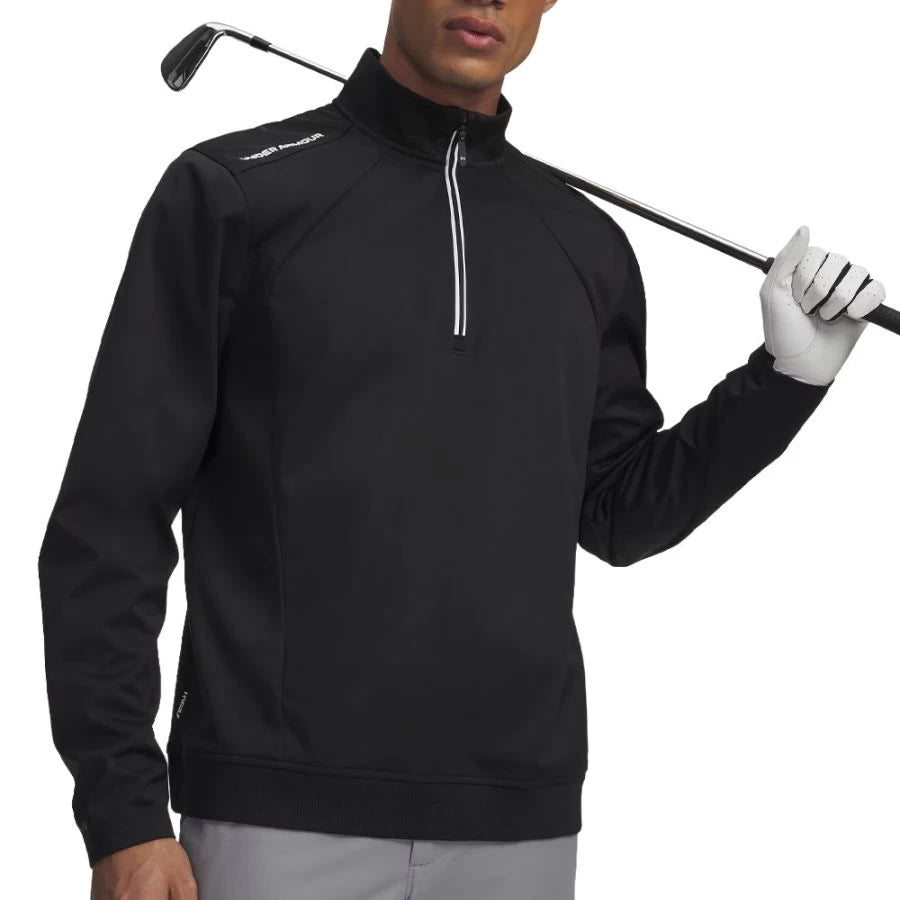 Under Armour Mens Drive Wind 1/2 Zip Black/Black/White