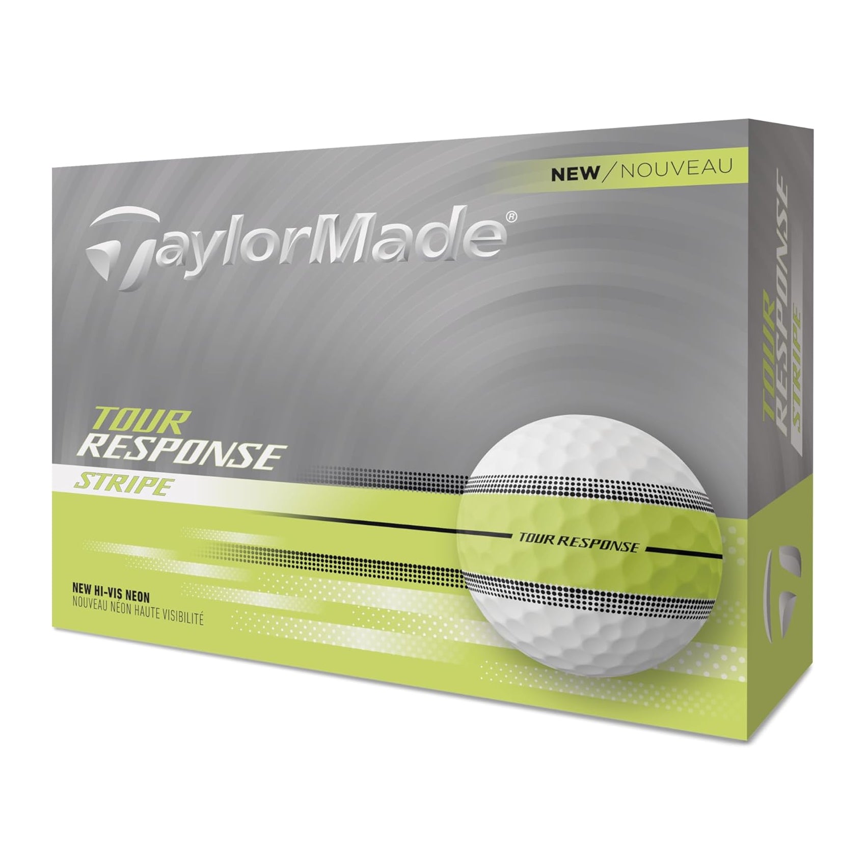 TaylorMade Tour Response Neon Stripe Golf Balls 1 Dozen (Yellow)