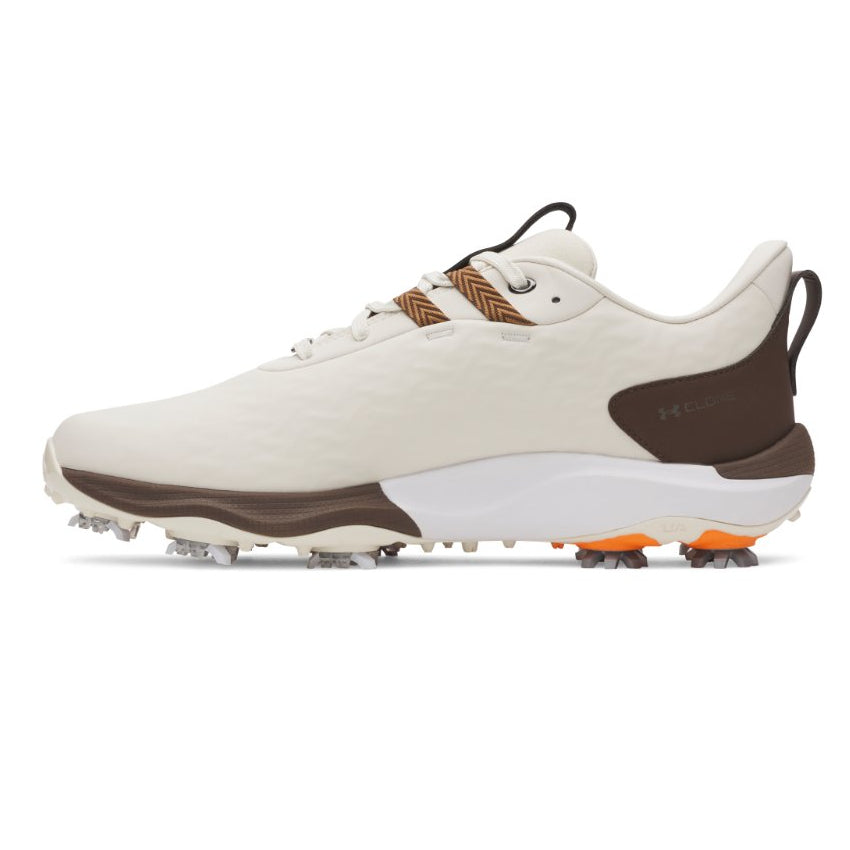 Under Armour Mens Drive Pro Clone Golf Shoes - Stone/Gridiron Brown/Metallic Gun Metal