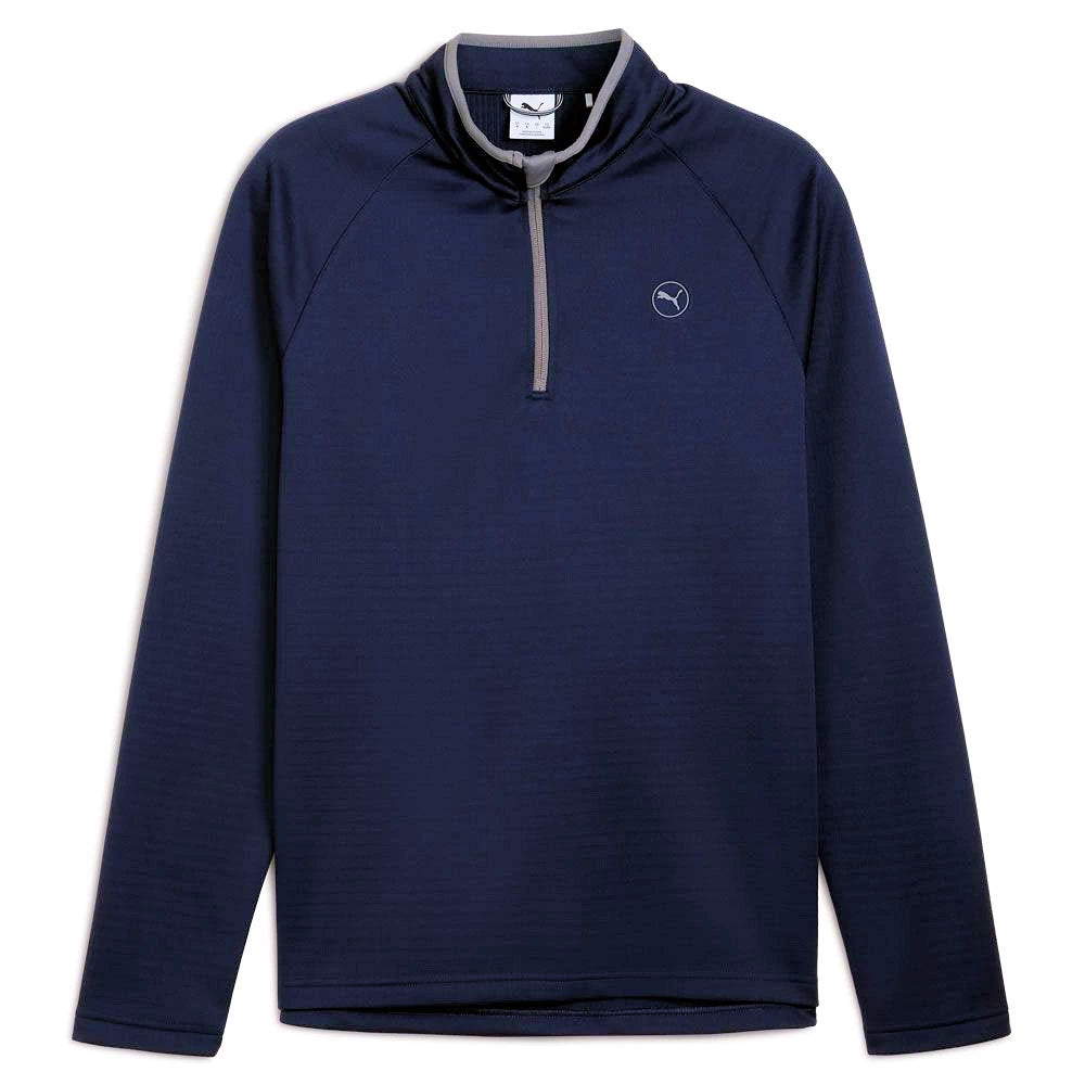 Puma Mens Waffle Fleece ¼ Zip Mid Layer Deep Navy
