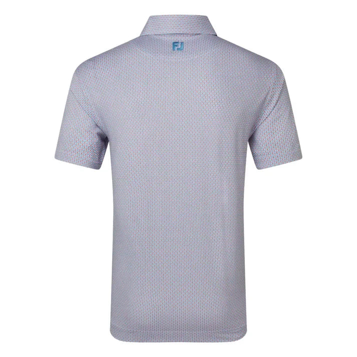 Footjoy Mens Nautical Flag Print Lisle Polo Shirt Red/Coastal Blue 39260