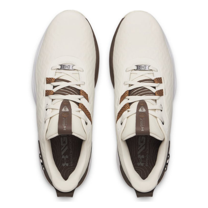 Under Armour Mens Drive Pro Clone Golf Shoes - Stone/Gridiron Brown/Metallic Gun Metal
