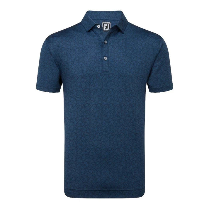 Footjoy Mens Granite Print Lisle Polo Shirt Navy 88416