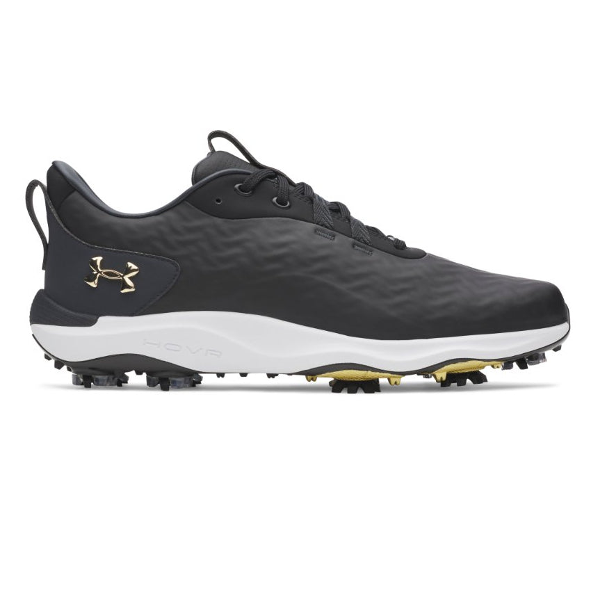Under Armour Mens Drive Pro Clone Golf Shoes - Black/Anthracite/Metallic Gold