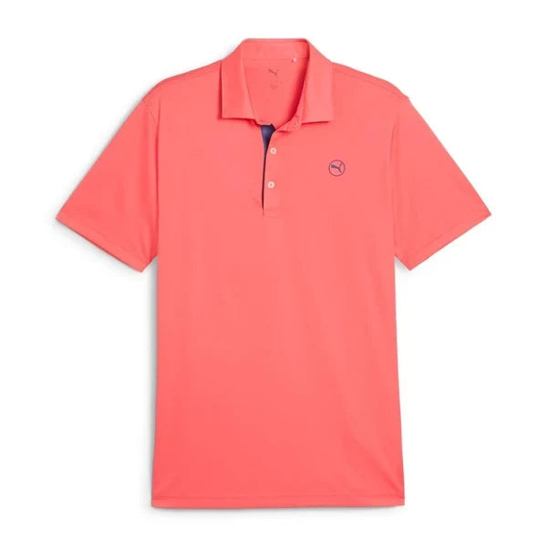Puma Mens Pure 2.0 Polo Shirt Peach Frost