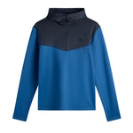 J.Lindeberg Mens Maclean Quarter Zip Hood Set Sail GMJS16840