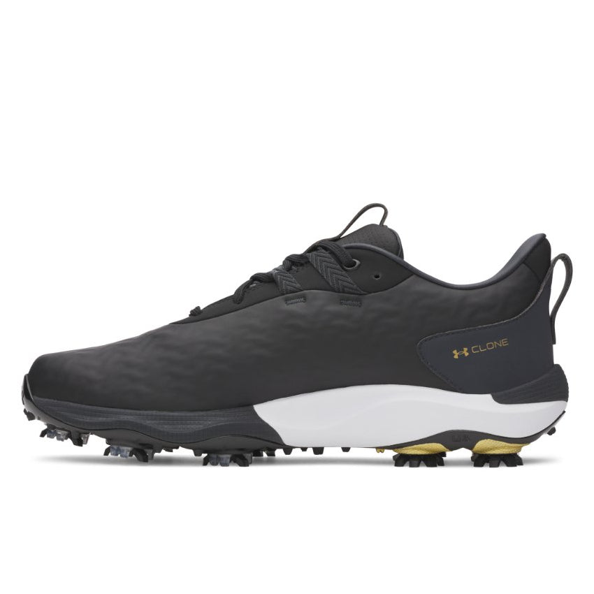 Under Armour Mens Drive Pro Clone Golf Shoes - Black/Anthracite/Metallic Gold