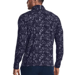 Under Armour Mens Playoff Printed ¼ Zip Mid Layer Midnight Blue/Navy