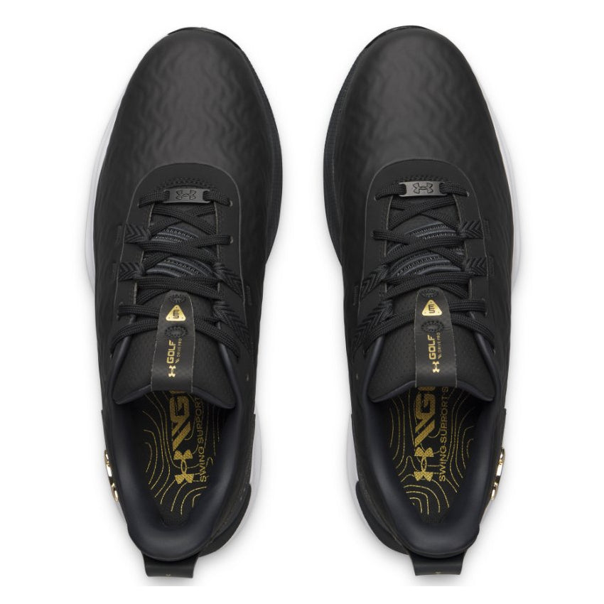 Under Armour Mens Drive Pro Clone Golf Shoes - Black/Anthracite/Metallic Gold