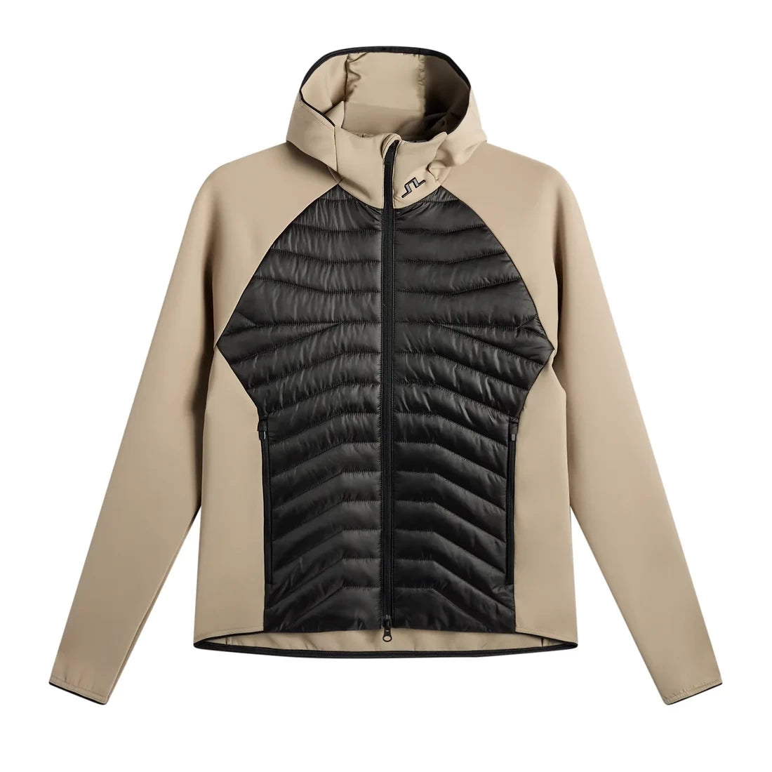 J.Lindeberg Mens Heyden Quilt Hybrid Hood Brindle BMOW16467
