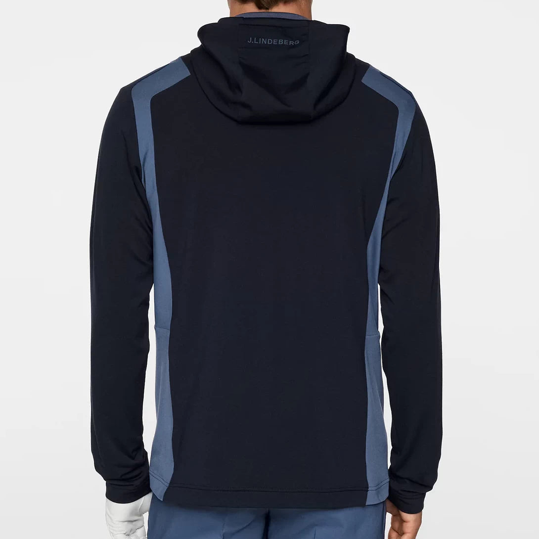 L.Lindeberg Mens Lukas Quarter Zip Mid Layer Vintage Indigo