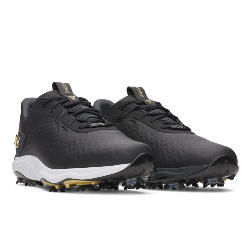 Under Armour Mens Drive Pro Clone Golf Shoes - Black/Anthracite/Metallic Gold