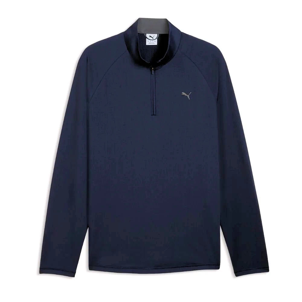 Puma Mens Pure Grid 1/4 Zip Pullover Deep Navy
