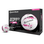 TaylorMade SpeedSoft Ink Golf Balls - 1 Dozen White/Pink