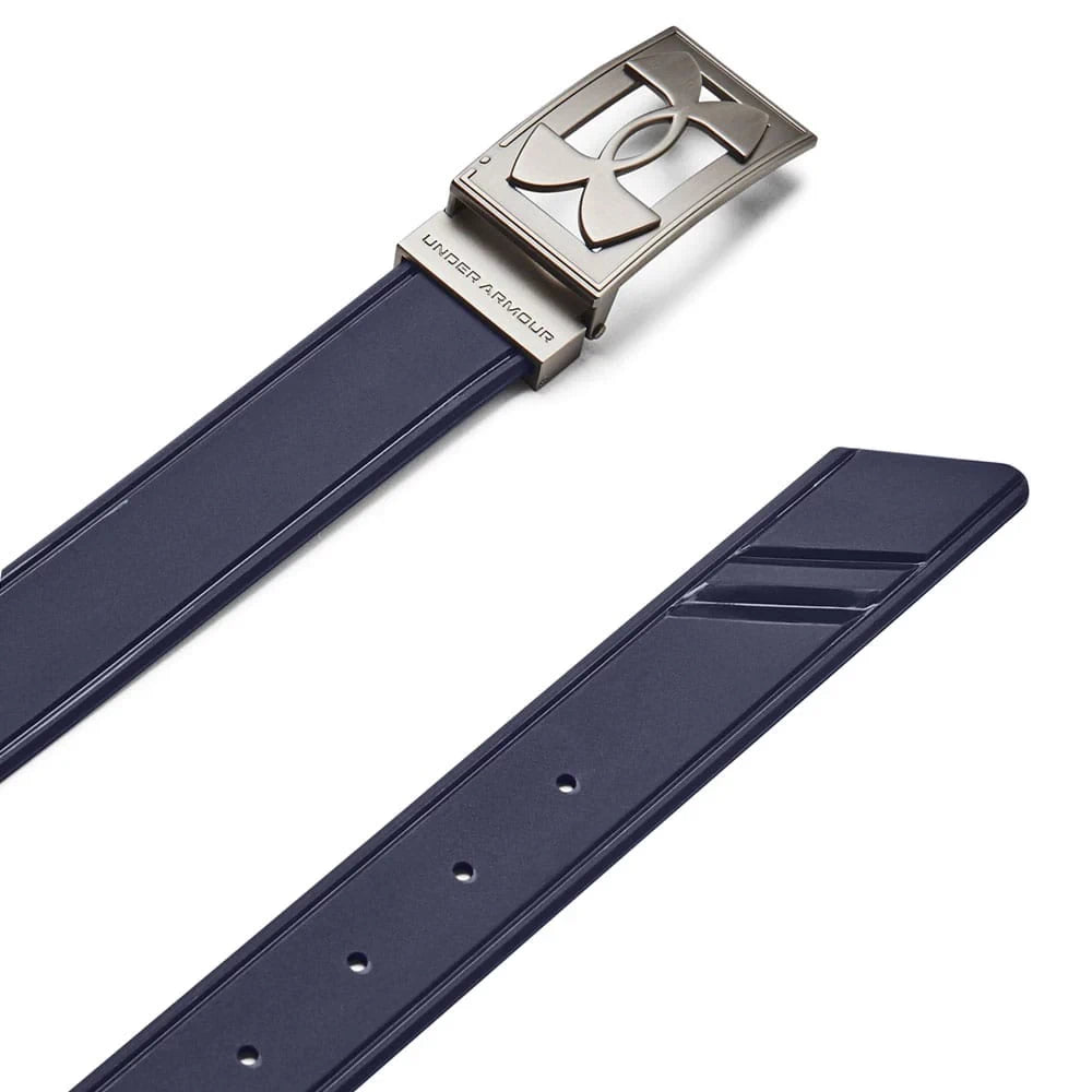 Under Armour Mens Driver Silicone Belt Midnight Navy/Steel