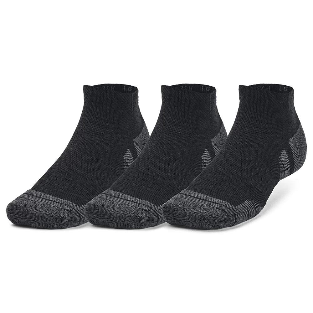 Under Armour Mens Performance Socks Tech 3pk Low Black/Black/Jet Gray