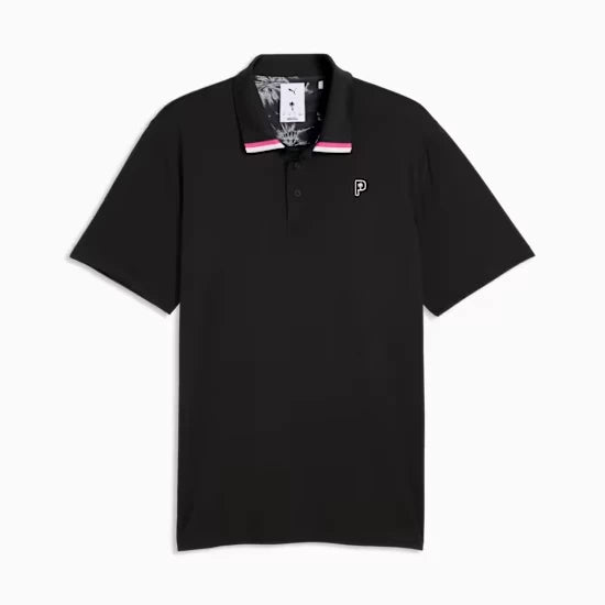Puma Mens X Palm Tree Crew Polo Shirt Puma Black