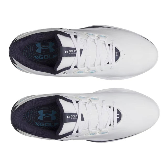 Under Armour Mens Drive Fade 2 SL Golf Shoes - White/Metallic Silver