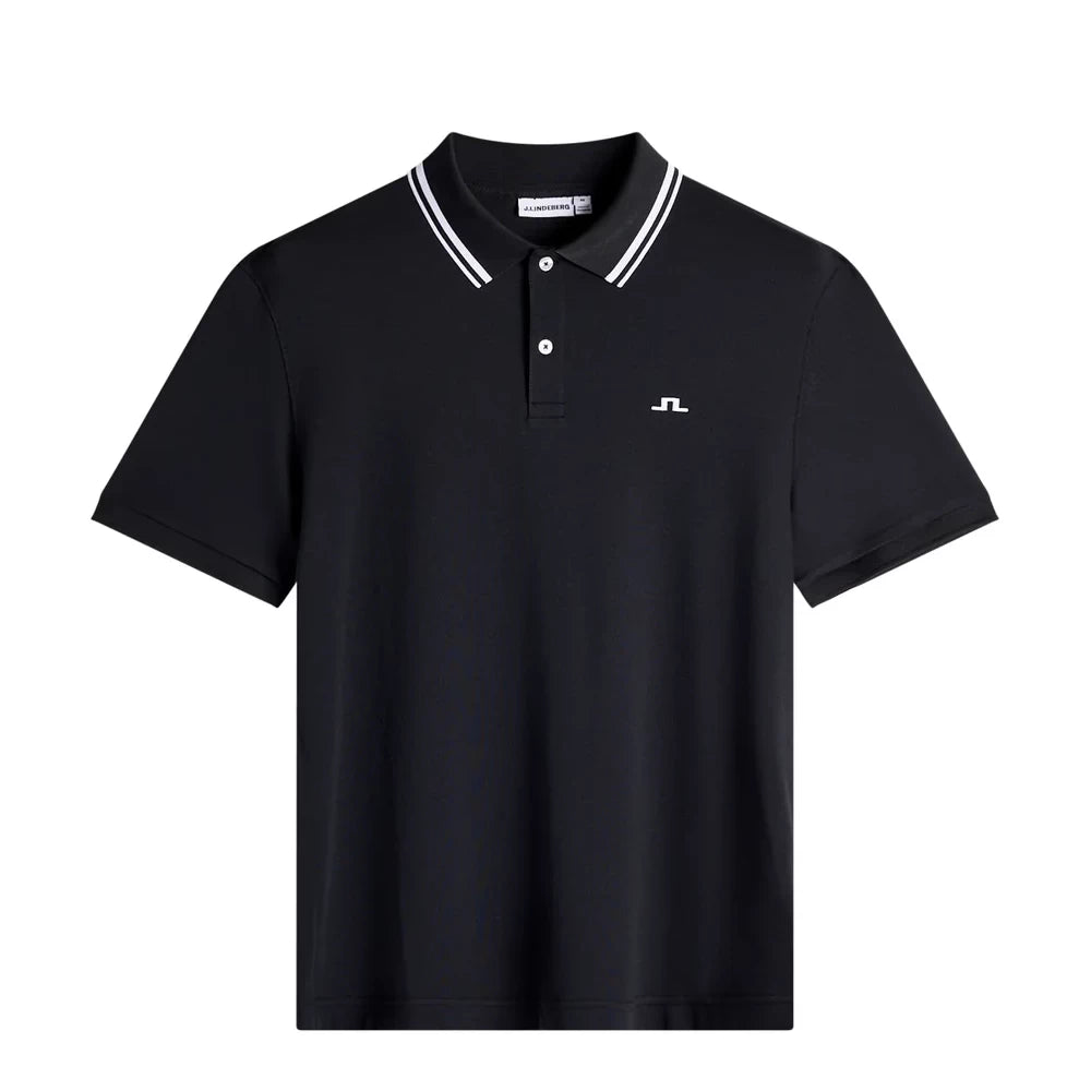 L.Lindeberg Mens Joey Tipping Polo Black