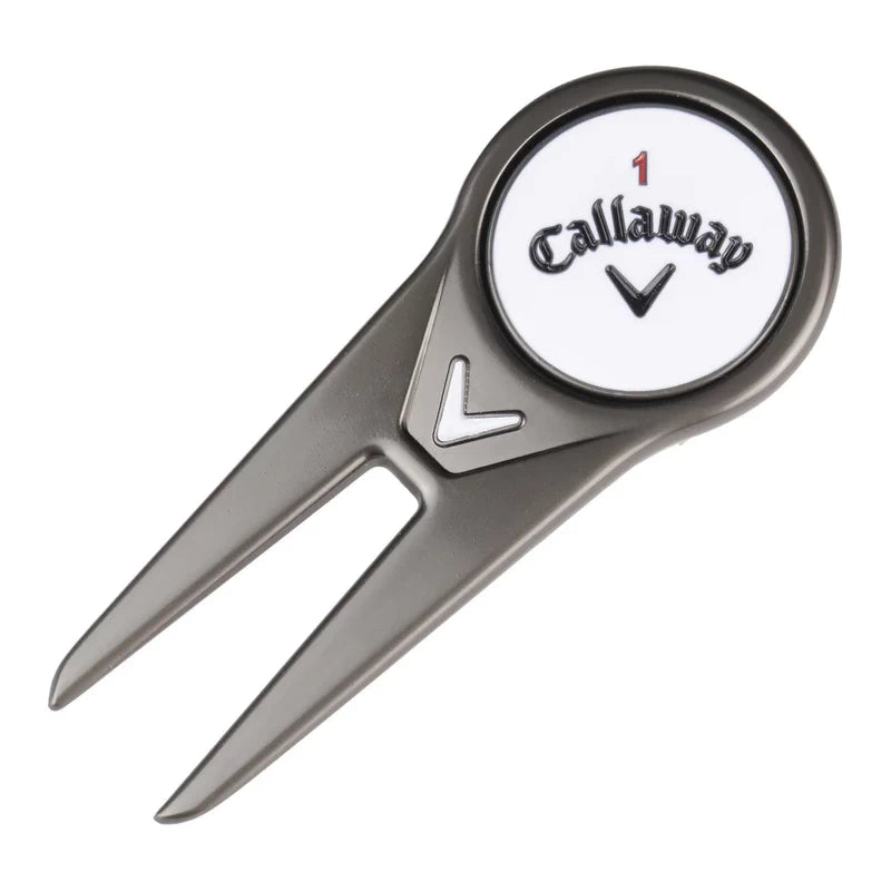 Callaway Double Prong Divot Tool with Magnetic Ball Marker - Gunmetal