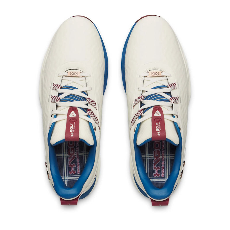 Under Armour Mens UA Drive Pro Clone LE Golf Shoes - White/Ivory Dune/Metallic Copper Ore