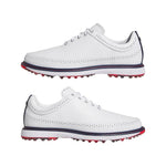 adidas Mens Modern Classic 80 Spikeless Golf Shoes Ftwr White/Collegiate Navy/Better Scarlet