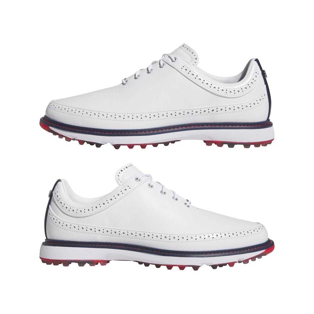 adidas Mens Modern Classic 80 Spikeless Golf Shoes Ftwr White/Collegiate Navy/Better Scarlet