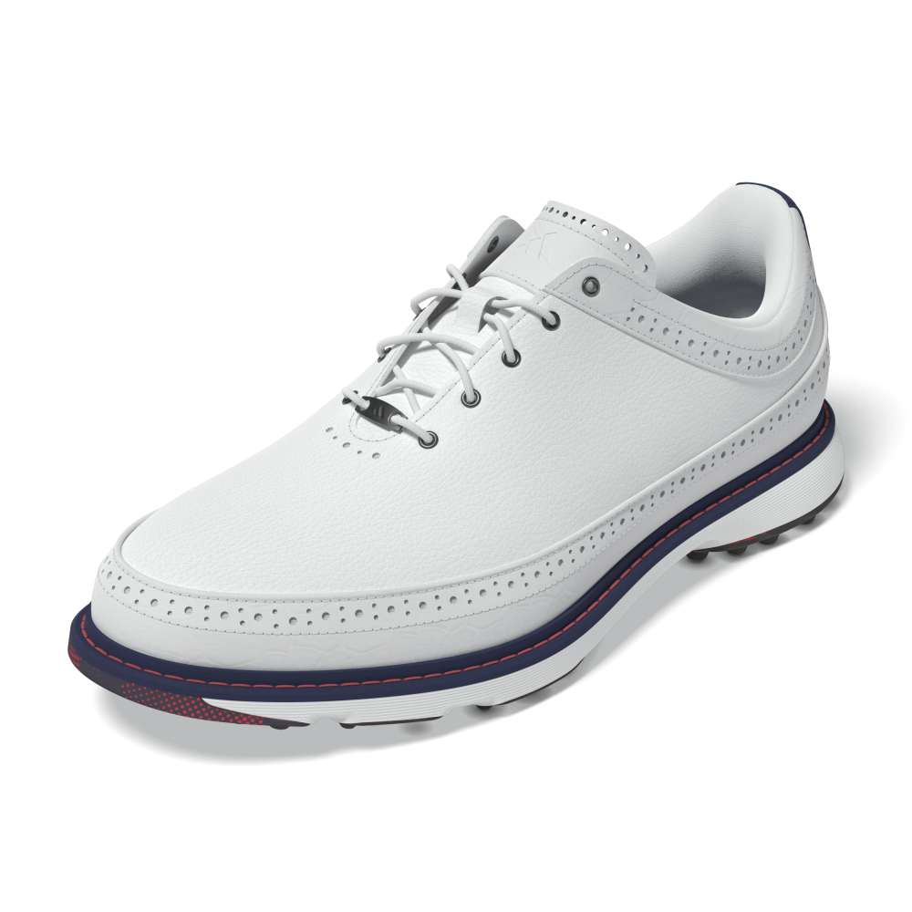 adidas Mens Modern Classic 80 Spikeless Golf Shoes Ftwr White/Collegiate Navy/Better Scarlet