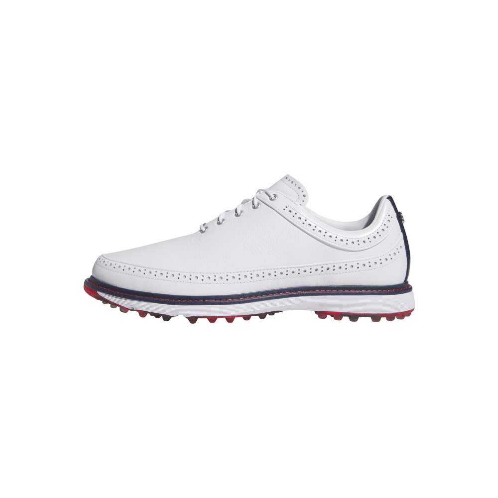 adidas Mens Modern Classic 80 Spikeless Golf Shoes Ftwr White/Collegiate Navy/Better Scarlet