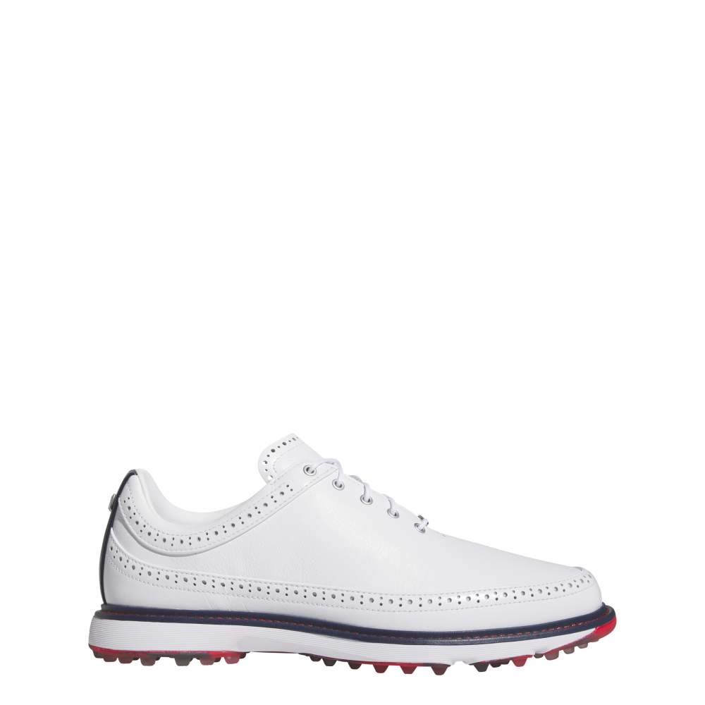 adidas Mens Modern Classic 80 Spikeless Golf Shoes Ftwr White/Collegiate Navy/Better Scarlet
