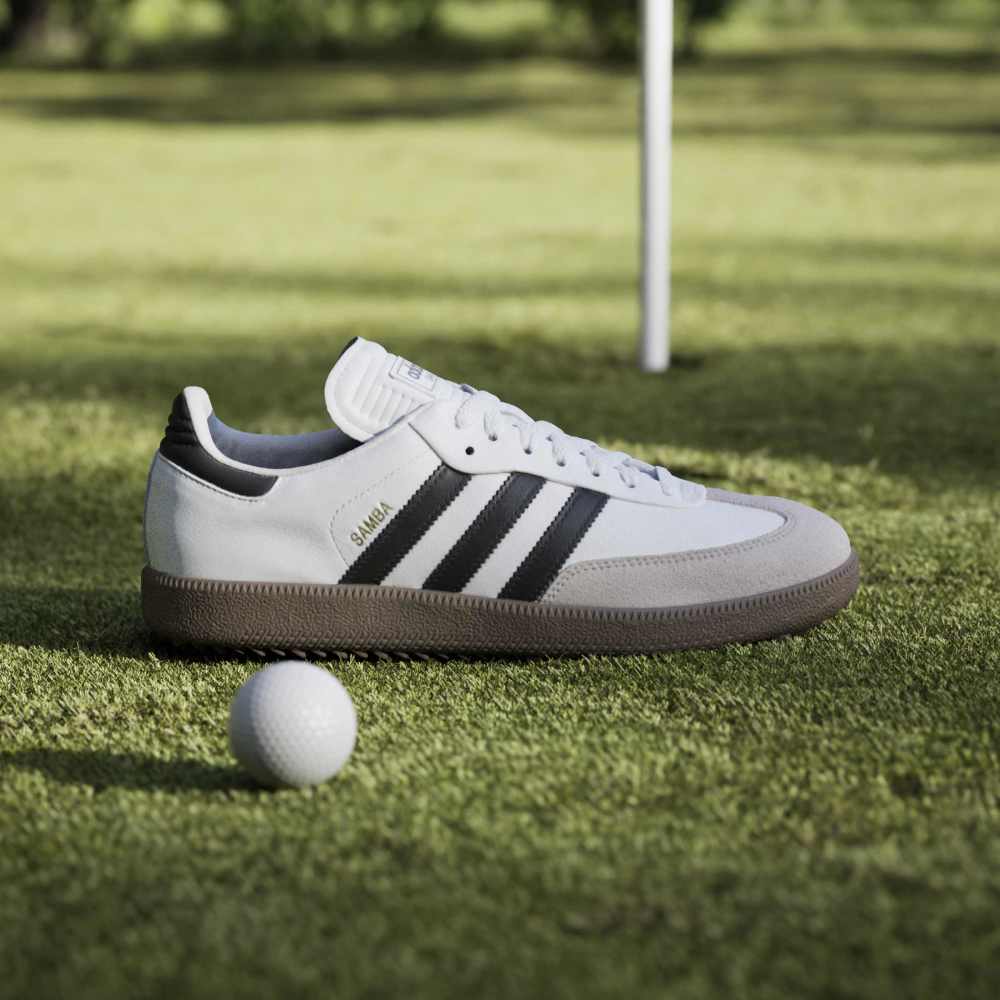 adidas Mens Samba Spikeless Golf Shoes Ftwr White/Core Black/Gum5