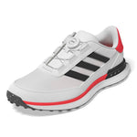 adidas Mens S2G SL 24 BOA Spikeless Golf Shoes White/Black/Lucid Red