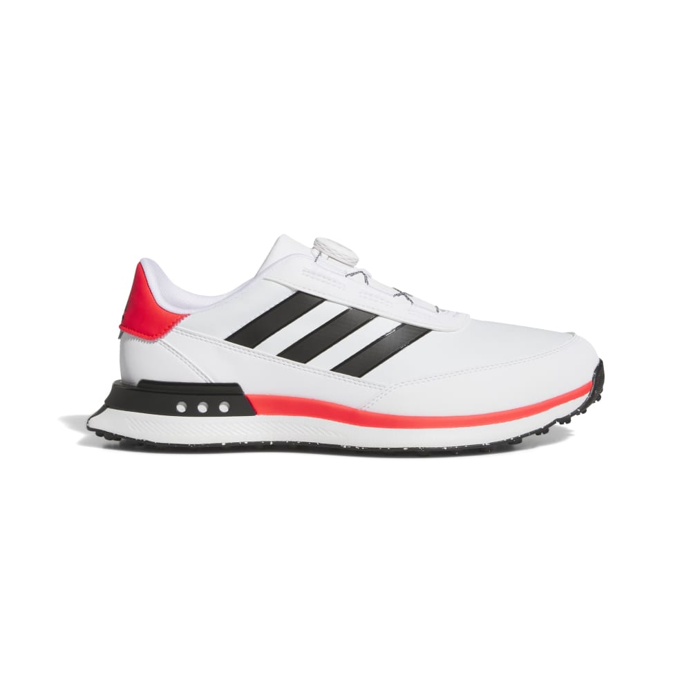adidas Mens S2G SL 24 BOA Spikeless Golf Shoes White/Black/Lucid Red