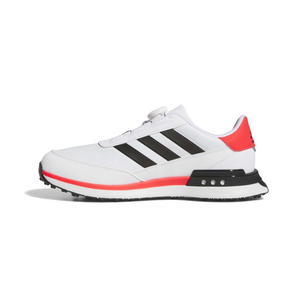 adidas Mens S2G SL 24 BOA Spikeless Golf Shoes White/Black/Lucid Red