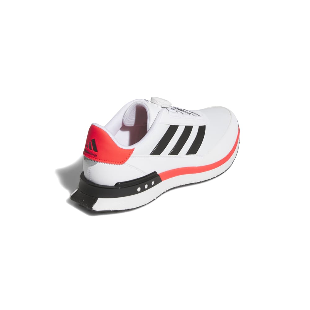 adidas Mens S2G SL 24 BOA Spikeless Golf Shoes White/Black/Lucid Red