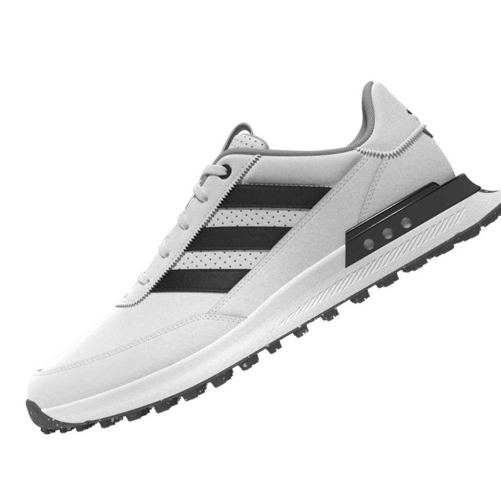 adidas Mens S2G SL 24 Leather Spikeless Golf Shoes White/Black/Grey Two