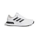 adidas Mens S2G SL 24 Leather Spikeless Golf Shoes White/Black/Grey Two