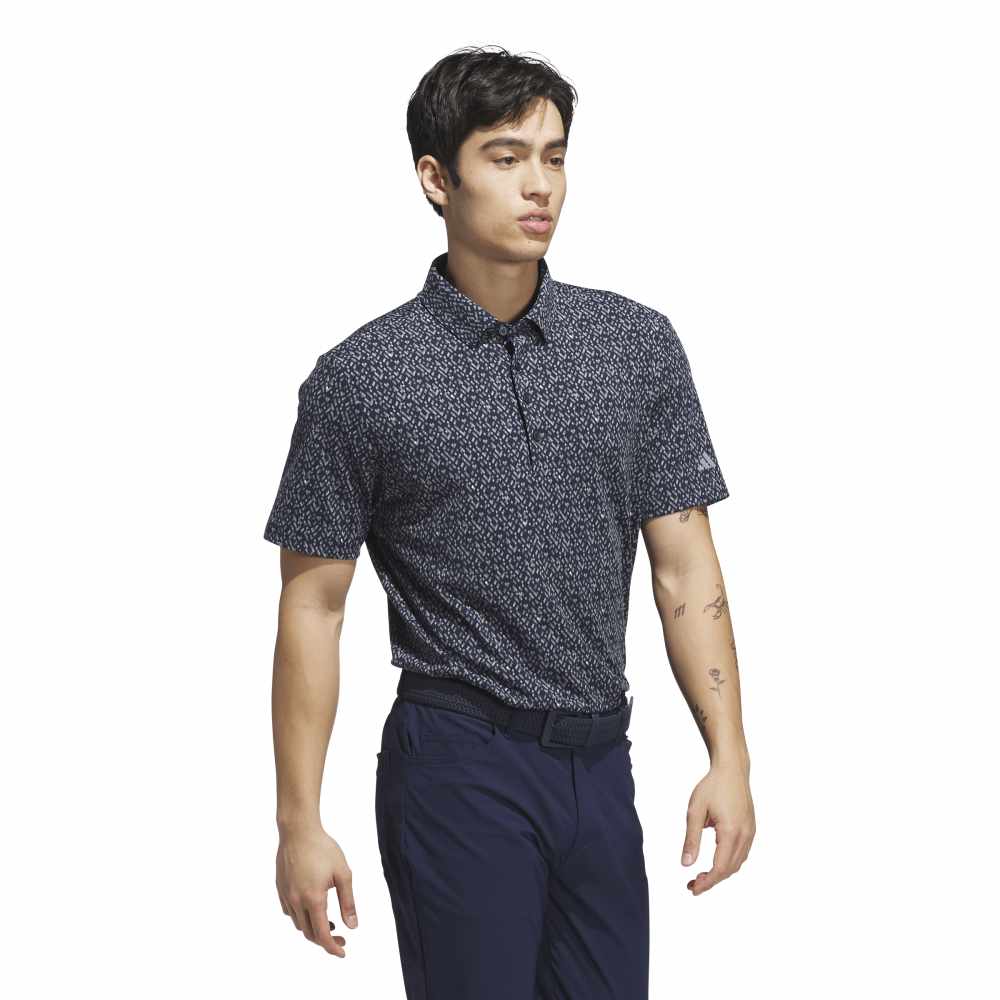 adidas Ultimate365 Micro Argyle Polo Shirt Collegiate Navy / Grey Three
