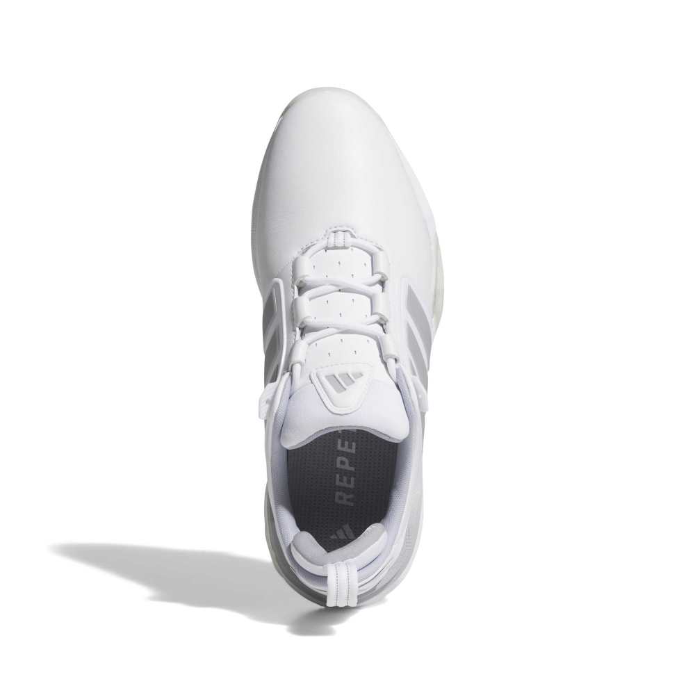 adidas Mens Adipower 26 Golf Shoes - White/Silver Metallic/Halo Silver