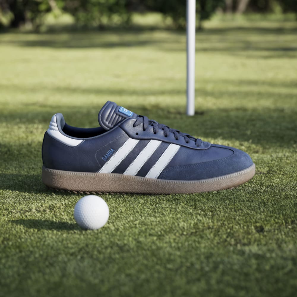 adidas Mens Samba Spikeless Golf Shoes Night Indigo/Ftwr White/Bluebird