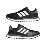 adidas Mens S2G 26 LEATHER SPIKELESS GOLF SHOES Core Black/Ftwr White/Grey Four