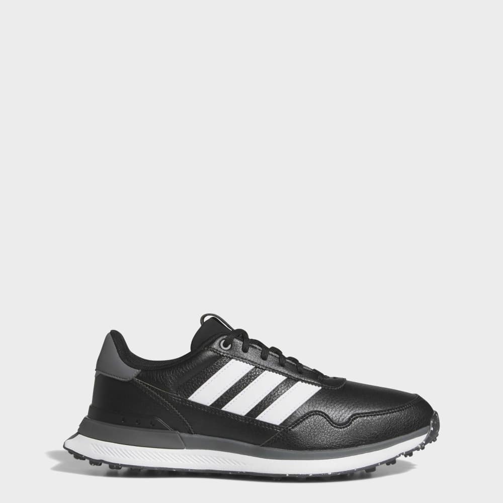 adidas Mens S2G 26 LEATHER SPIKELESS GOLF SHOES Core Black/Ftwr White/Grey Four