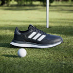 adidas Mens S2G 26 LEATHER SPIKELESS GOLF SHOES Core Black/Ftwr White/Grey Four