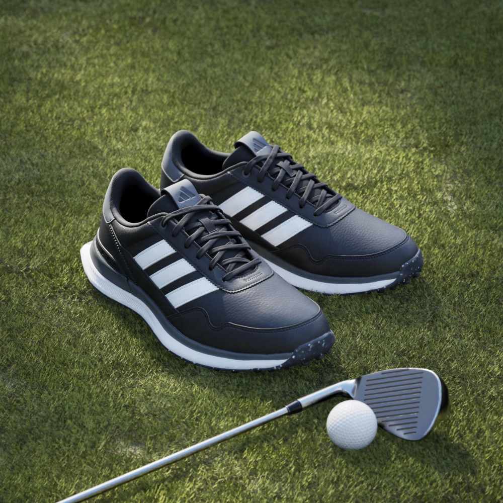 adidas Mens S2G 26 LEATHER SPIKELESS GOLF SHOES Core Black/Ftwr White/Grey Four