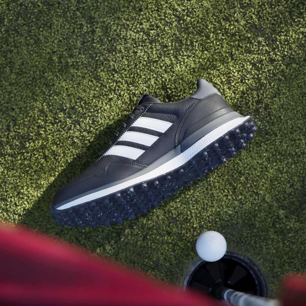 adidas Mens S2G 26 LEATHER SPIKELESS GOLF SHOES Core Black/Ftwr White/Grey Four