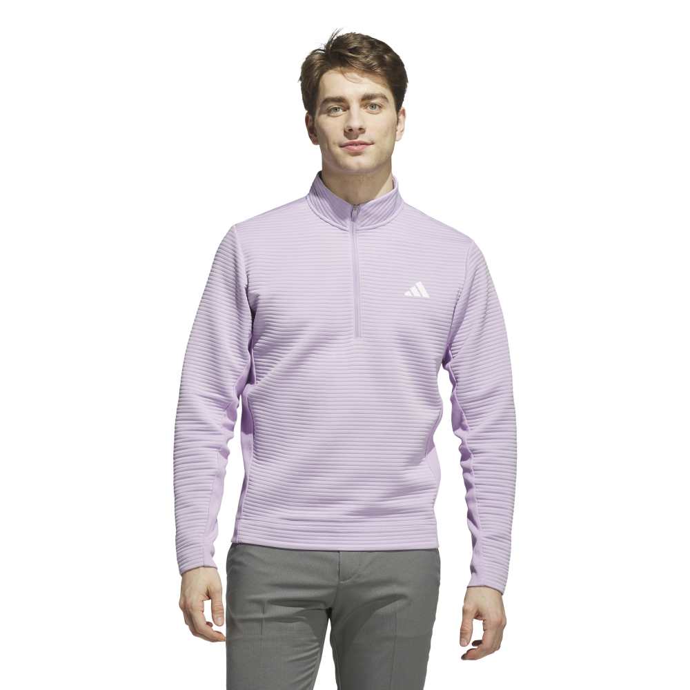 adidas ULTIMATE365 DWR Textured Quarter ZIP Sweatshirt - Powder Plum