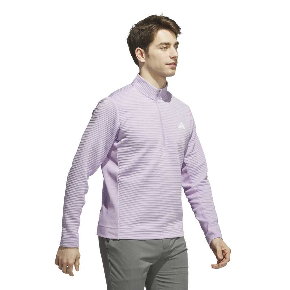adidas ULTIMATE365 DWR Textured Quarter ZIP Sweatshirt - Powder Plum