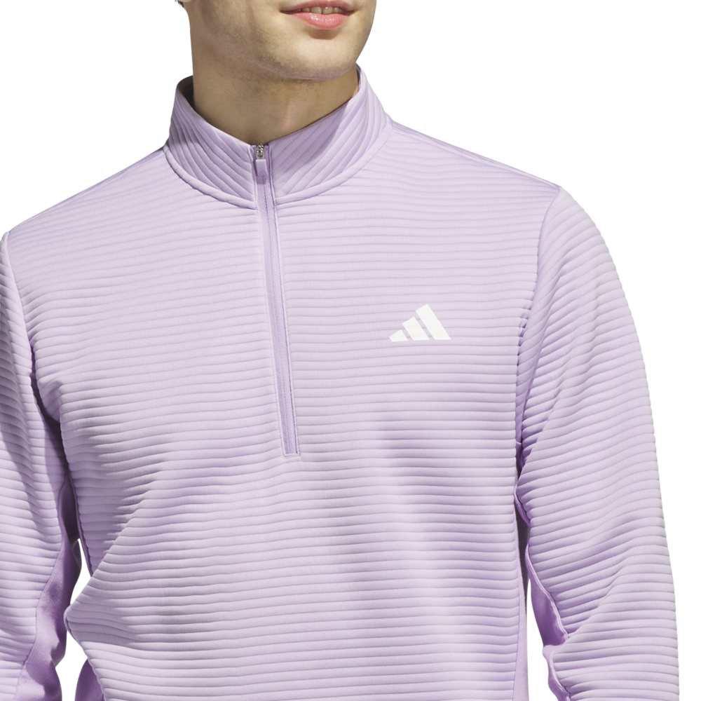 adidas ULTIMATE365 DWR Textured Quarter ZIP Sweatshirt - Powder Plum